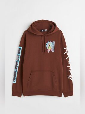 S H&M Rick and Morty graphic hoodie "Wubba Lubba Dub Dub" on the sleeve & front